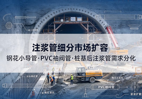 城东注浆管细分市场扩容，隧道钢花小导管、PVC 袖阀管、桩基后注浆管需求分化